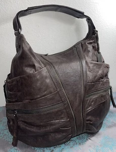 Botkier  brown  Leather Nickel Studs XL shoulder / hobo bag - Picture 1 of 8