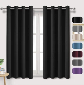 2X Blockout Curtains Thermal Blackout Curtains Fabric Pair Eyelet for Bedroom AU - Picture 1 of 20