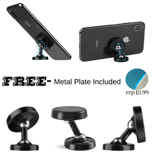 Car Phone Holder Mount Mobile Plates Selfie Stick Magnetic +Free Metal Plate Lot