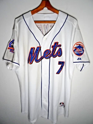 纽约大都会队 Jose Reyes 球衣尺寸 54 XL 主场白色雄伟乳木果体育场 — 第 1/4 张图片