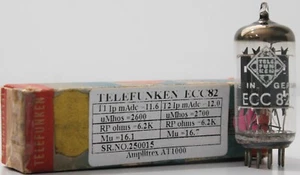 1 Pc ECC82 Telefunken Diamond Bottom Made in Germany Amplitrex Tested #250015 - Picture 1 of 9