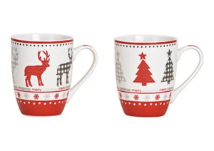 Becher Kaffeebecher Kaffeetasse Teebecher  Weihnachtsbecher Elch & Tanne 2er Set - Bild 1 von 1