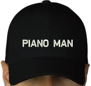 Piano Man black cap hook and loop closure hat Pianist gift Musician hat Music - Bild 1 von 2