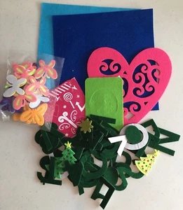 Konvolut verschiedene Filz Aufkleber Scrapbooking Kinder Basteln Schmetterlinge Buchstaben  - Bild 1 von 8