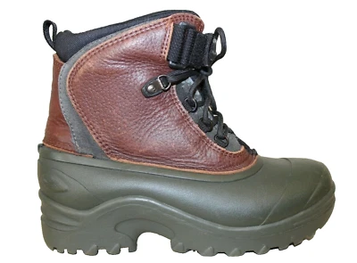 Botas Lands End para mujer talla 9 M cuero marrón impermeables aisladas con cordones Foto 1 de 4