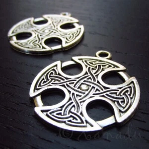 Celtic Cross Charms 32mm Antiqued Silver Plated Pendants C3775 - 2, 5 Or 10PCs - Picture 1 of 3