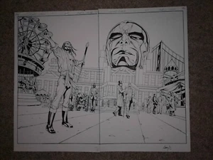 UNCANNY X-MEN 1 pgs 28 & 29 MEGA 2 PAGE SPLASH MR SINISTER INVADES SAN FRANCISCO - Picture 1 of 3