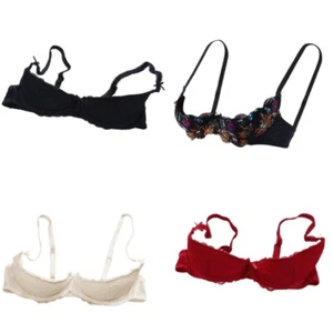 Lace Shelf Bra Padded Push Up Bra 1/4 Cup Balconette Bra Underwire Bralette - Picture 1 of 32