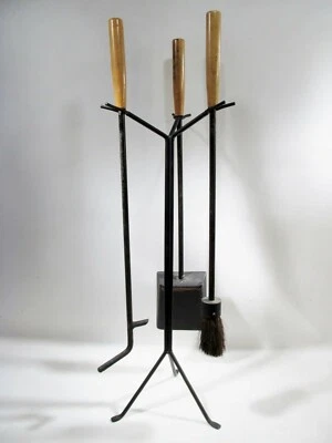 Conjunto de ferramentas 1960s George Nelson Howard Miller suporte lareira - Imagem 1 de 4