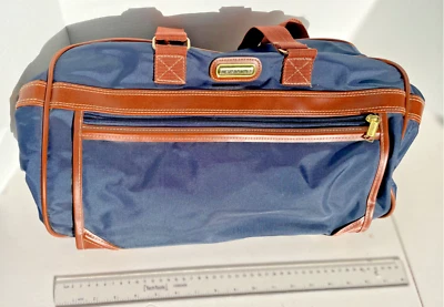 Bolso de Viaje Jaguar Overnight Weekender Azul Marino‎ con Cuero Foto 1 de 4