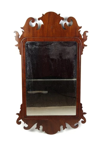 Antique 19th Century Victorian Ornate Wood Chippendale Style Mirror Cover