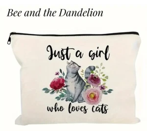 Große kosmetische Schminktasche ~ JUST A GIRL WHO LOVES CATS ~ Beauty-Produkte - Bild 1 von 7