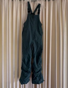 Lands End Snow Bibs Overalls Pants Ski Reinforced Knees Winter Green Youth 10 - Picture 1 of 19