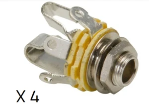 (4) Neutrick NYS230 Stereo Jack Chassis 3-Pole 6.3MM Socket Female - Picture 1 of 2