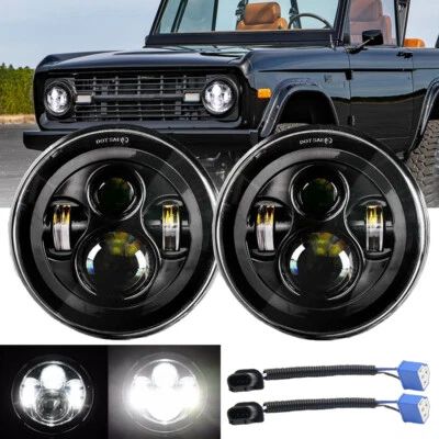 Для 1966-1978 Ford Bronco 7 «DOT проектор светодиодный дальний/ближний свет фары герметичный луч - Изображение 1 из 4