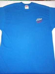 Vtg.90s-00 Elvis Presley's Memphis Sz Large 126 Beale Street embroidery Blue Tee - Picture 1 of 7