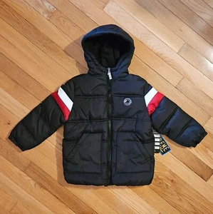 NEW iXtreme Little Boy Fleece-lined Winter Puffer Coat, Black Red (sz 4) - Picture 1 of 7
