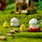 Crafts Landscaping Micro Landscape Mini Yellow Chicken Chick Family Resin