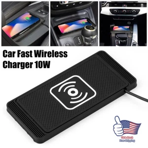 Universal Wireless Car Phone Charger USB Fast Charging Pad Launch Mat Stand Dock - Photo 1 sur 14