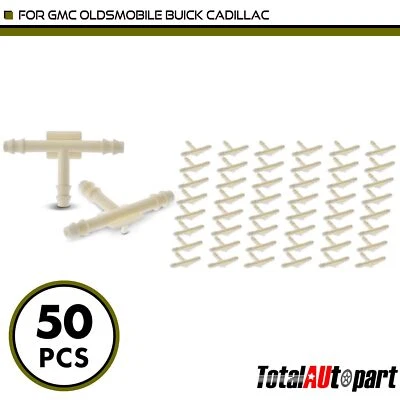 Conector de manguera 50 piezas tubo adaptador clip retenedor para GMC Buick 1/8"X1/8"X1/8" Foto 1 de 4