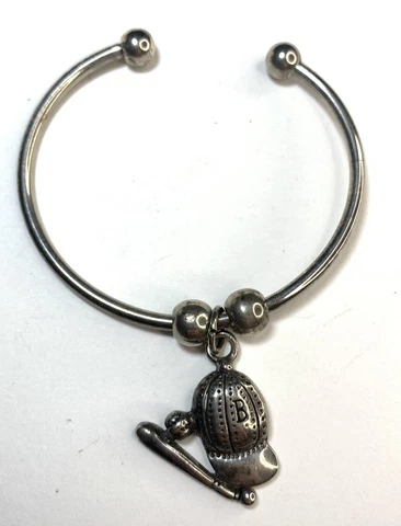 Vintage Boston Red Sox Bracelet Charm Silver Or Silver Tone Baseball Hat Jewelry Cover