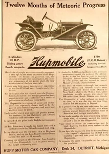 Vintage 1910 Ad Hup Mobile And 1910 Fiat Motor Cars 11x16 LOOK & READ - Picture 1 of 10