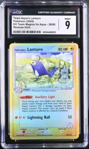 2004 Pokemon Ex Magma vs Aqua #28/95 Team Aqua's Lanturn Reverse Holo CGC 9 - Picture 1 of 2