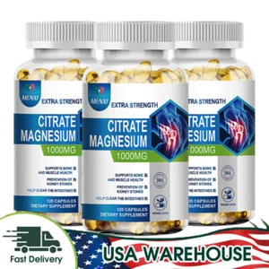 Magnesium Citrate 1000mg Vegan Capsules Super Strong Effective Muscle 360 Pills - Picture 1 of 9