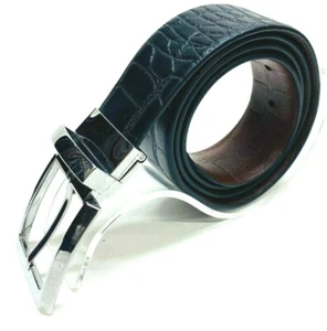 Wendbarer Design eleganter Gürtel, Echtleder (1-1/4" breit) schwarz & braun 2-seitiger Gürtel - Bild 1 von 6