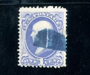 USAstamps Used FVF US 1870 Bank Note Blue Cancel Scott 134 Grilled SCV $235 - Picture 1 of 2