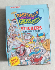 1988 Leaf Baseball Greatest Grossouts Stickers Box ~ 36 Sealed Wax Packs