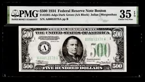 FR.#2202-B 1934A $500 FEDERAL RESERVE NOTE BOSTON PMG VERY FINE 35 EPQ - Picture 1 of 2