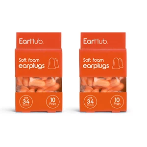Tapones para los oídos EarHub Premium espuma naranja 40 tapones para los oídos en forma de campana SNR 34dB (20 PARES) - Imagen 1 de 10