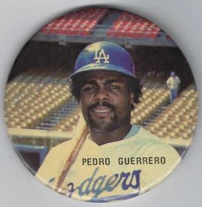 1981 DODGERS Pedro Guerrero 3" photo button pin Los Angeles rare - Picture 1 of 1