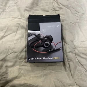 JIAMQISHI EH01 Headset USB/3.5mm Mic for PC Computer Laptop Headphones - Picture 1 of 4