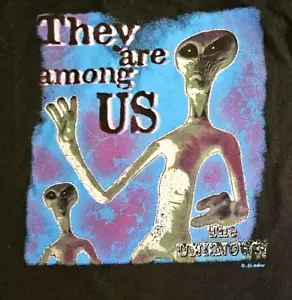 Vintage 90s They Are Among US Aliens T-Shirt UFO SStitch XL - Picture 1 of 6
