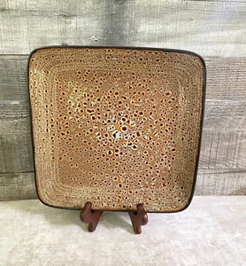 Hometrends Atlas Square Brown Mottled Pattern Square Dinner Plate (HT1) - Picture 1 of 2