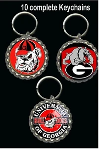 Georgia Bulldogs keychain key rings favors 10 birthday game day gifts - Picture 1 of 1