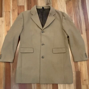 J Crew Overcoat Topcoat Mens XL Tan Wool Cashmere Blend Jacket Coat - Picture 1 of 12