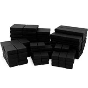 Lotes de 25-50-100 cajas de joyería llenas de algodón negro mate - Imagen 1 de 10