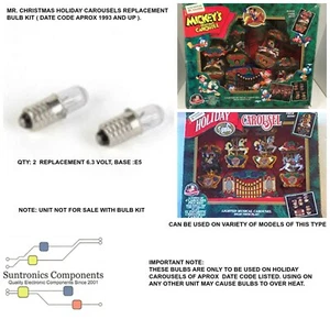 Mr.Christmas Holidays Carousels(1990&up) replacement part 2 filament bulbs kit. - Picture 1 of 3