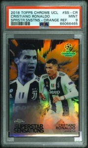 2018 Topps Chrome Cristiano Ronaldo Superstar Sensations naranja Ref PSA 9/25 - Imagen 1 de 2