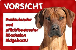 Rhodesian RIDGEBACK - A4 Alu Warnschild Hundeschild SCHILD Türschild - RRB 20 T6 - Bild 1 von 2