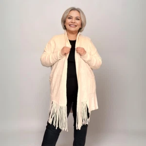 ROCKTHOSECURVES LUXURY CARDIGAN WITH TASSEL HEM - Picture 1 of 5