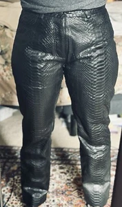 Woman Real Exotic Python Snakeskin Leather Pants Medium Brand New - Picture 1 of 12