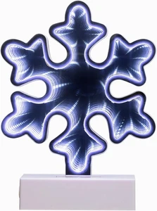LED 3D Schneeflocke Weihnachten Unendlichkeit Spiegel Licht - 7,75" - Bild 1 von 7