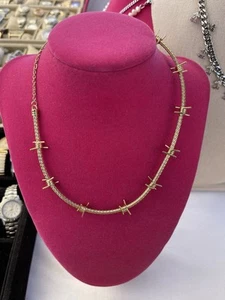 Dalmata The Gold Barbed Wire Chain 18K Gold Plated Chocker - Picture 1 of 5