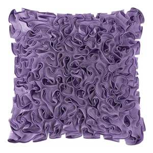 Purple Velvet Throw Pillow Covers 18x18 Inch Handmade 3D Ruffled Flower Shape... - Picture 1 of 6