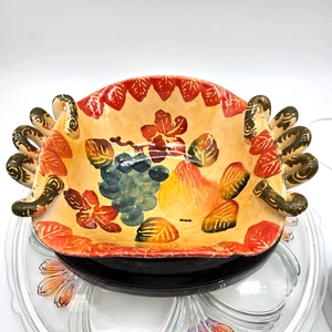 Plato italiano de mediados de siglo pintado a mano Nove rosa frutal único en su clase. - Imagen 1 de 8