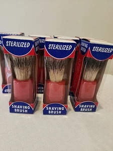 Lot Of 11 NOS RED HANDLE CENTURY SHAVING BRUSH  PURE BRISTLE STERILIZED #15 - Picture 1 of 4